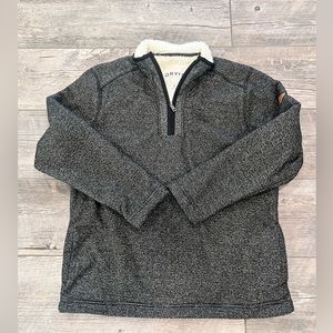 Orvis Men’s 1/4 zip sherpa lined black/gray size medium pullover jacket‎
